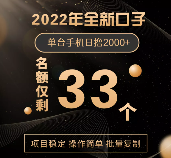 猎人联盟2022年全新口子内测渠道一部手机日撸2000+