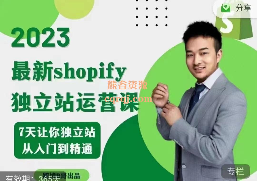 2023年shopify运营课从入门到精通