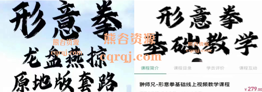 翀师兄：形意拳基础线上视频教学课程+龙盘燕掠形意拳原地套路线上视频教学课程