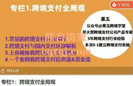 专栏1跨境支付全局观，墨玉跨境学堂