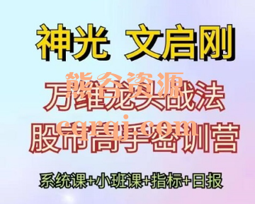 神光文启刚万维龙头战法股市高手密训营，文启刚系统课+小班课+日报+指标